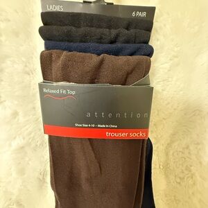Attention Ladies Dress Socks - Black, Brown, Navy